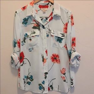 LOFT- Floral print blouse